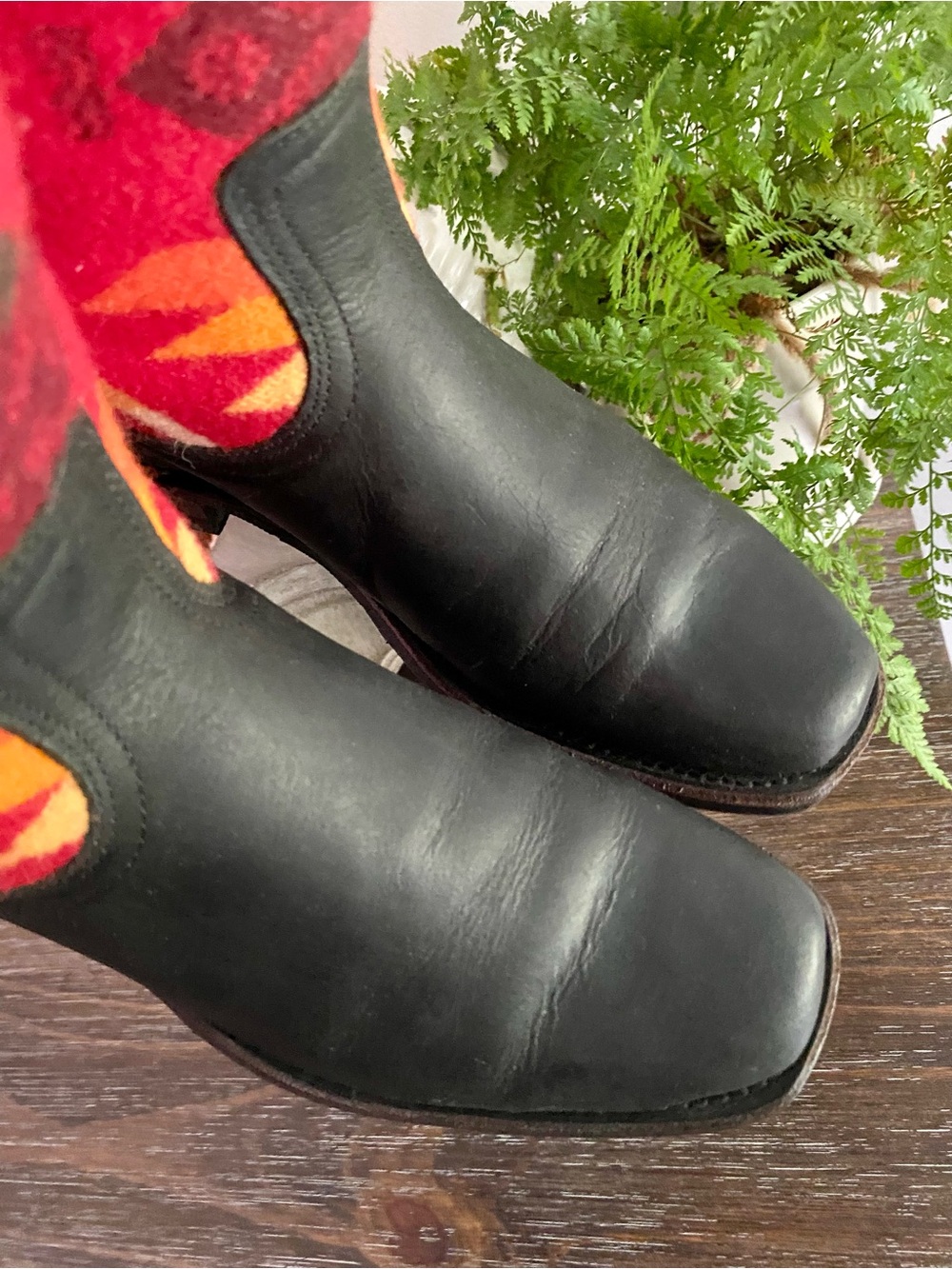 Boulet Paul Brodie Red Pendleton Wool Western Cowboy Cowgirl Boots Womens 7 Wide - Picture 9 of 9